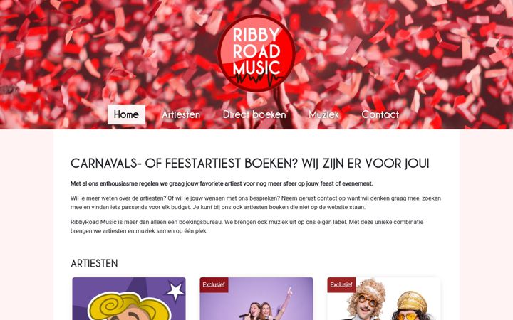Screenshot van ribbyroadmusic.nl