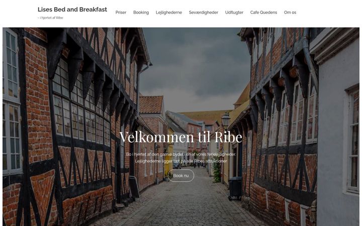 Screenshot of ribebedandbreakfast.dk