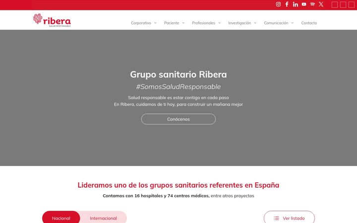 Screenshot of riberasalud.com