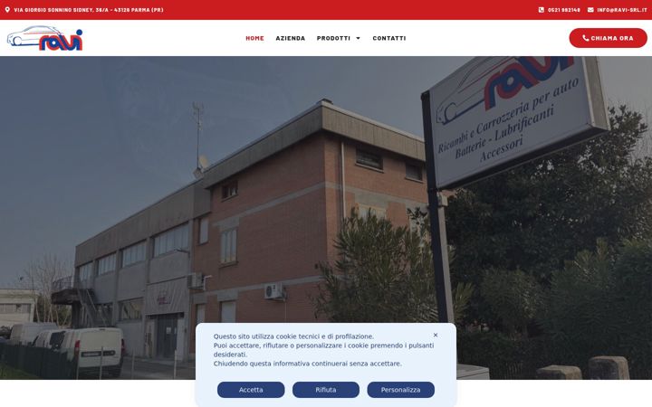 Screenshot of ricambiautoraviparma.it