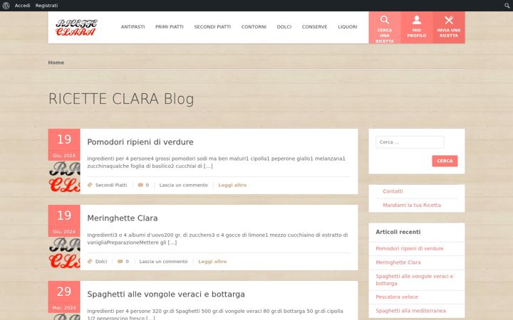 Screenshot of ricetteclara.com