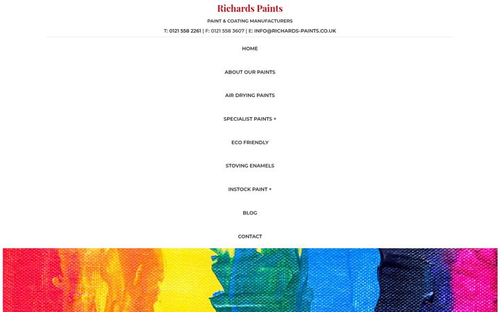 Screenshot of richards-paints.co.uk