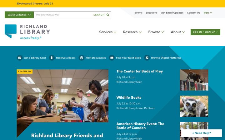 Screenshot of richlandlibrary.com