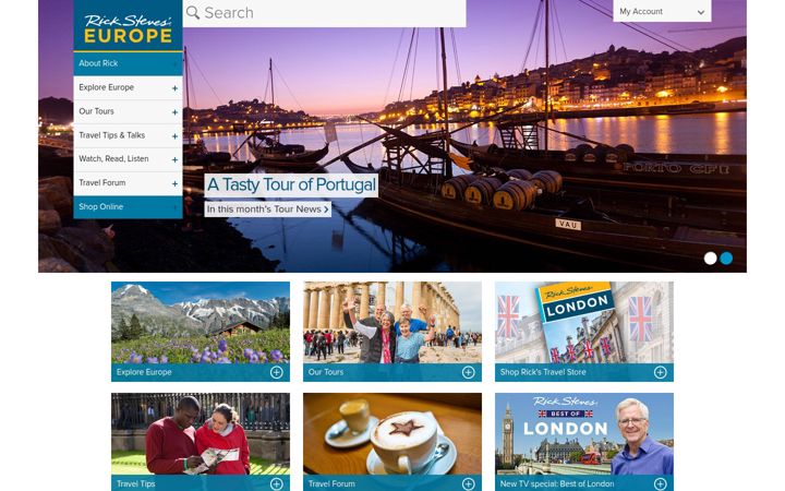 Skærmbillede af ricksteves.com