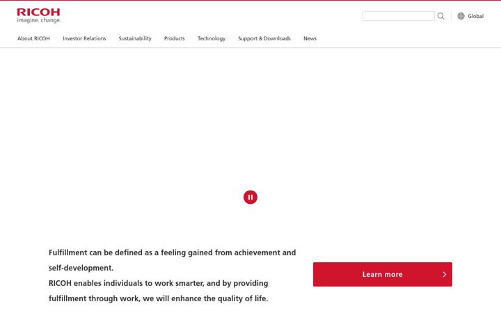 Skærmbillede af ricoh.com