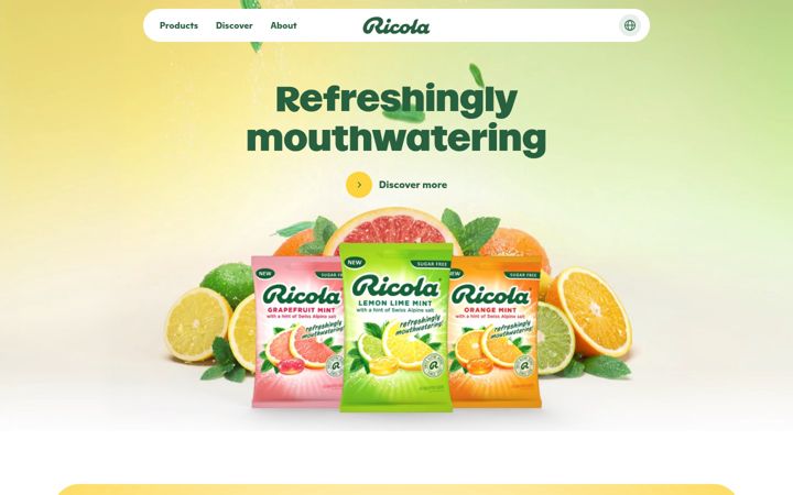 Kuvakaappaus sivustosta ricola.com