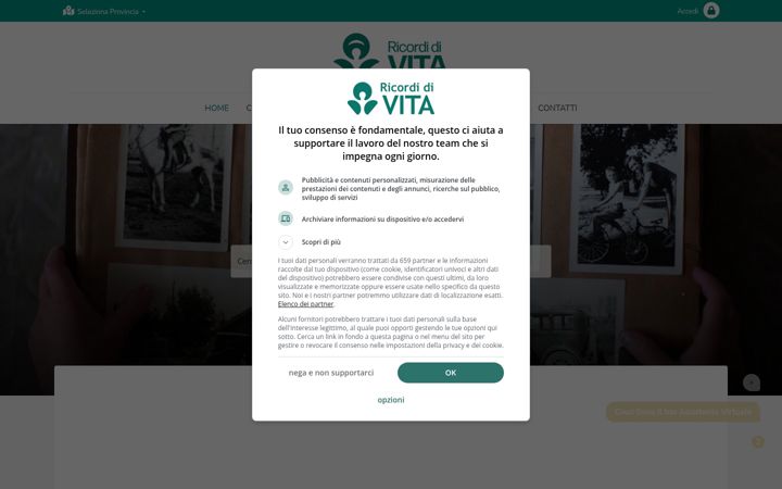Screenshot di ricordidivita.it