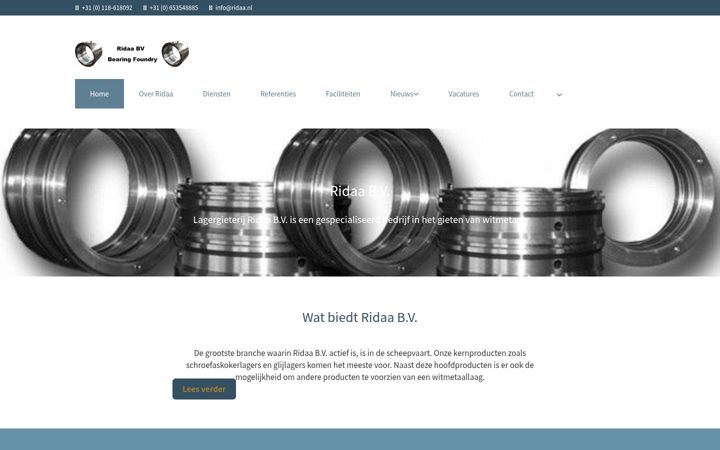 Screenshot of ridaa.nl