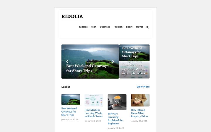 Screenshot ta' riddlia.com
