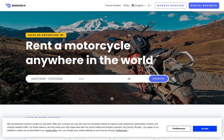 Screenshot of riderly.com