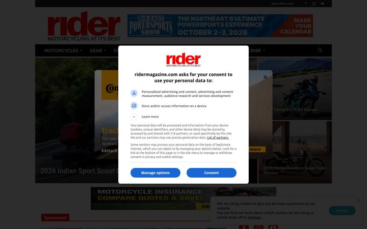 Screenshot of ridermagazine.com