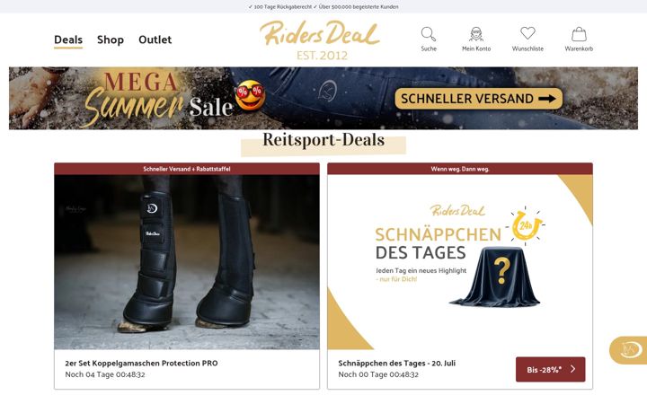 Screenshot of ridersdeal.com