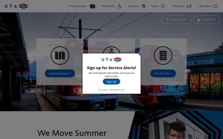 Screenshot of rideuta.com