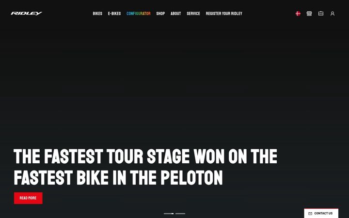 Snímek obrazovky ridley-bikes.com