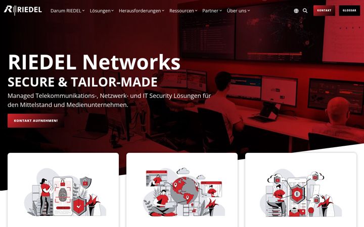 Screenshot von riedel-networks.net