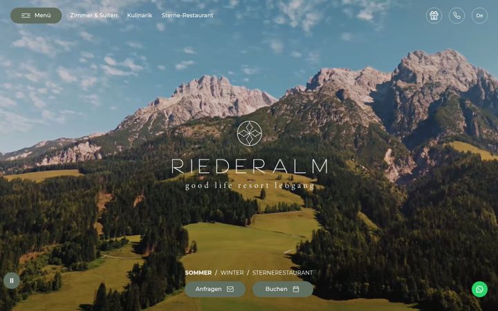 Screenshot of riederalm.com