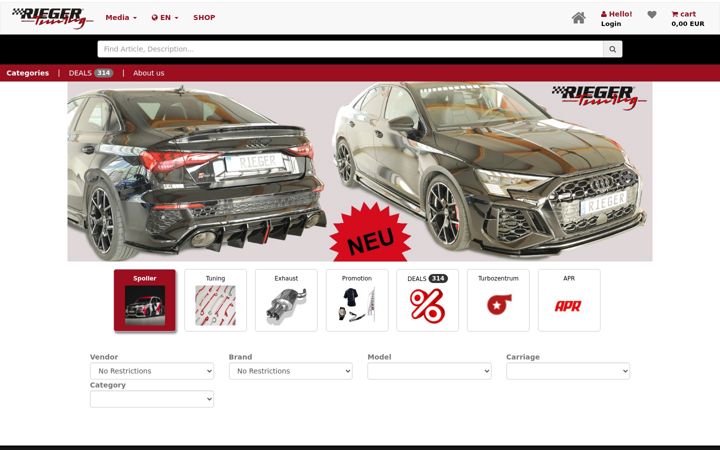 Screenshot of rieger-tuning.biz