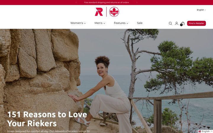 Screenshot of rieker.ca
