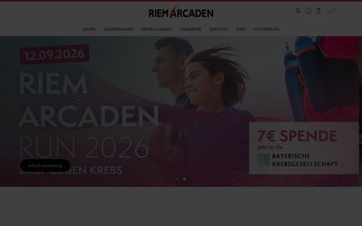Screenshot of riemarcaden.de