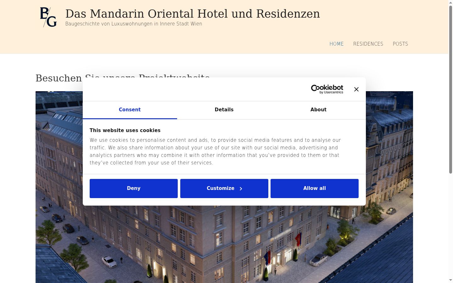Zrzut ekranu banera zgody wyświetlanego przed jakąkolwiek interakcją