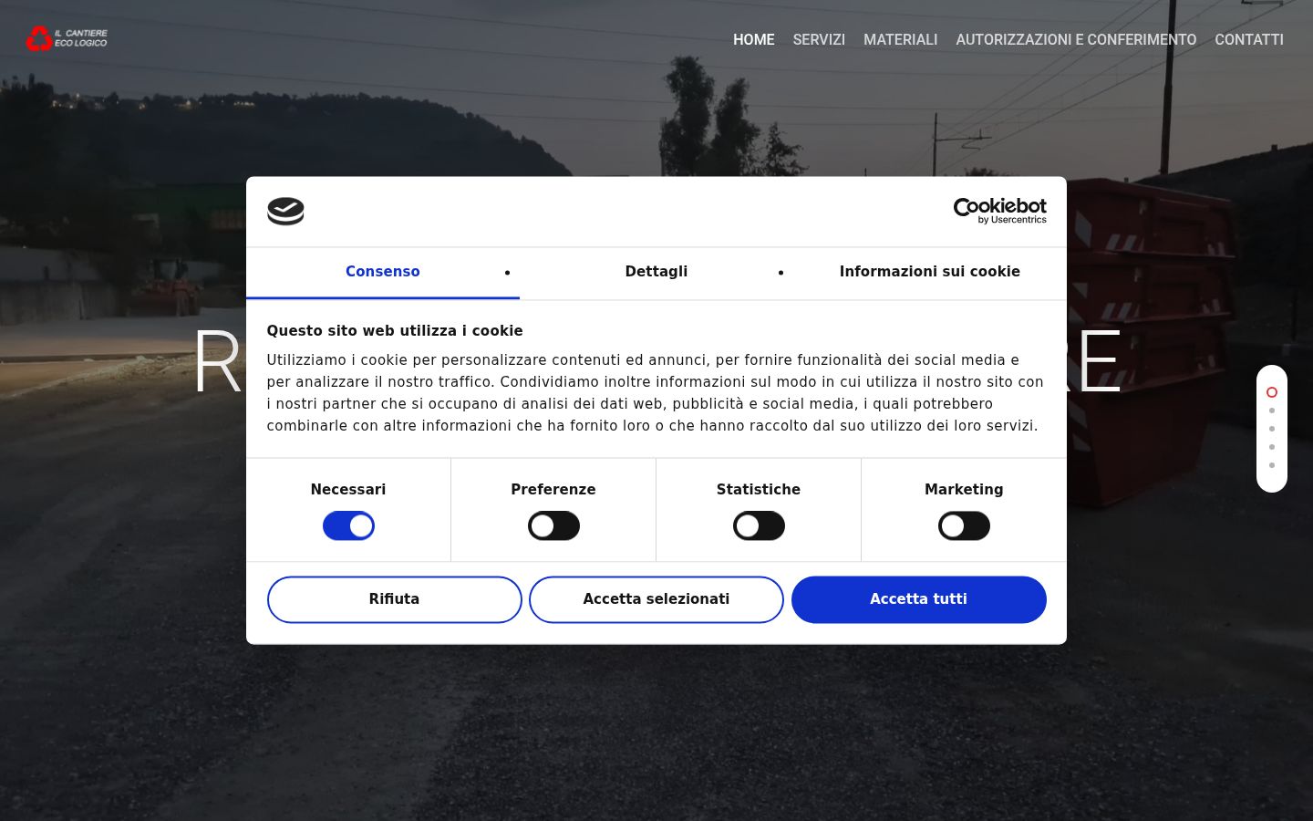 Screenshot of the consent banner shown before any interaction