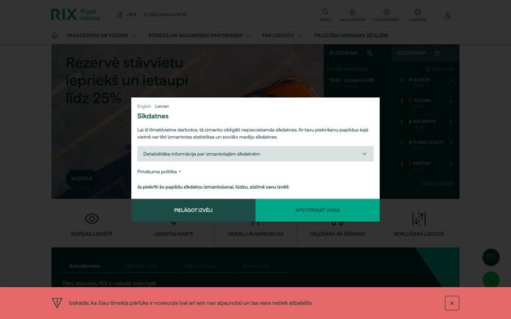Screenshot of riga-airport.com
