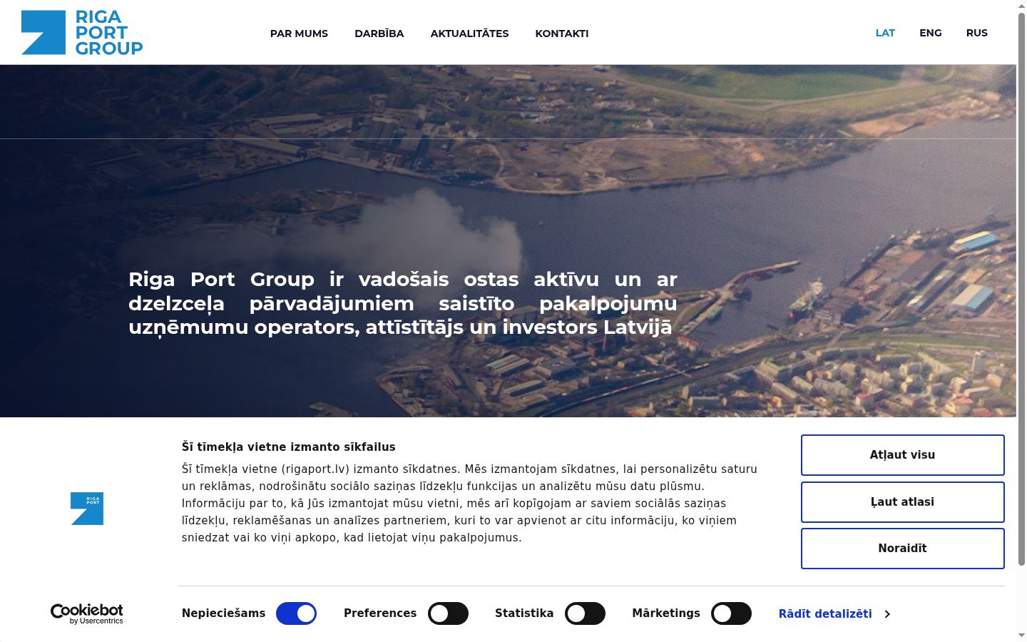 Skjermbilde av samtykkebanneret slik det vises før noen interaksjon