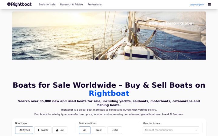 Screenshot of rightboat.com