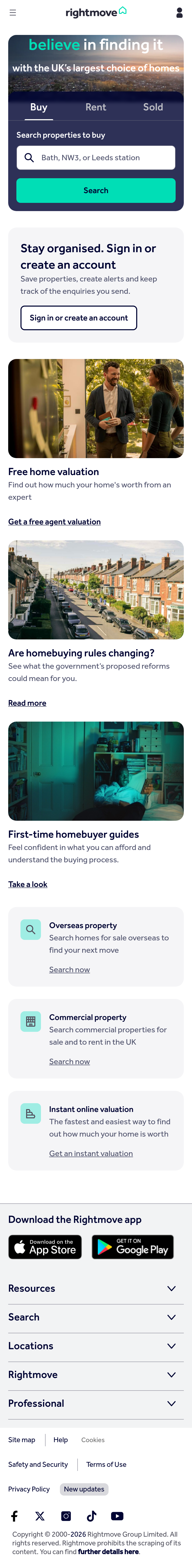 Mobile screenshot of rightmove.co.uk