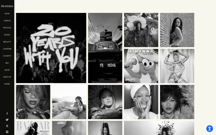 Snímek obrazovky rihannanow.com