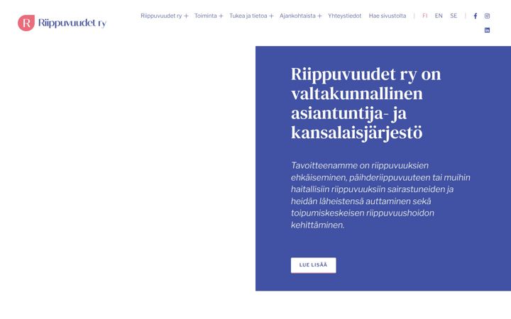 Ekrano kopija riippuvuudet.fi