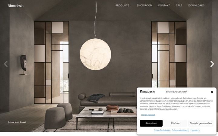 Screenshot von rimadesio-muc.com