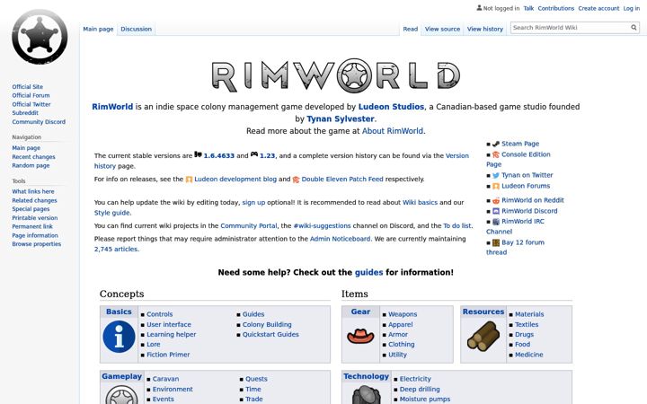 Screenshot of rimworldwiki.com