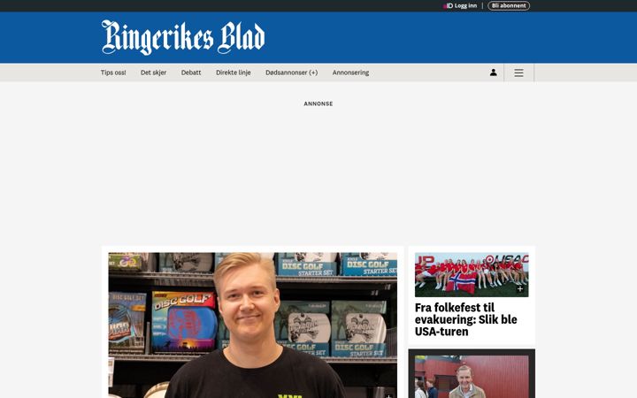Screenshot of ringblad.no
