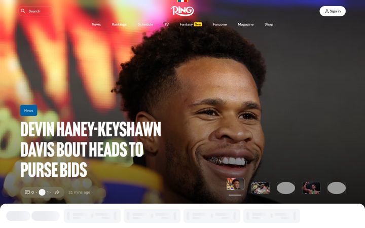 Screenshot of ringmagazine.com