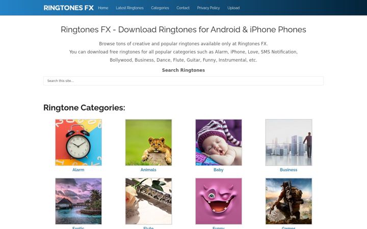 Screenshot of ringtonesfx.com