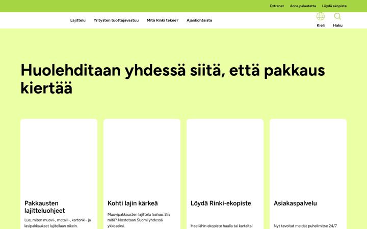 Screenshot ta' rinkiin.fi