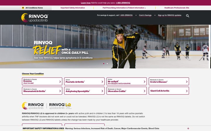 Screenshot of rinvoq.com