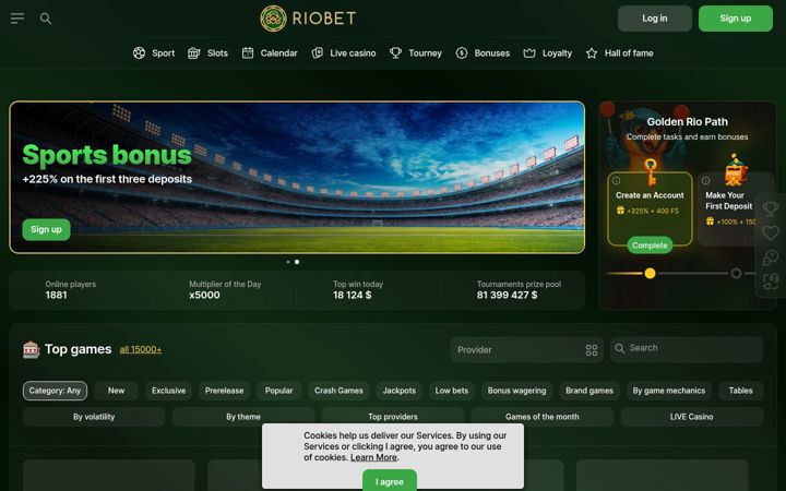 Screenshot of riobet.com