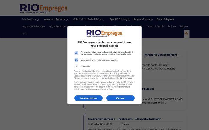 Screenshot of rioempregos.com.br