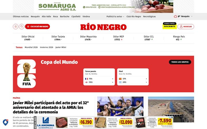 Screenshot του rionegro.com.ar