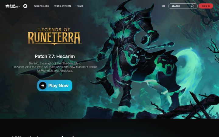 Zrzut ekranu riotgames.com