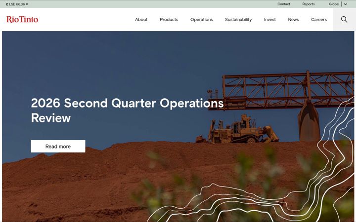 Screenshot of riotinto.com
