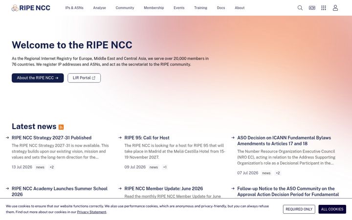 Screenshot di ripe.net