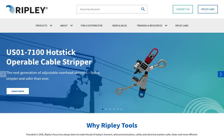 Skjámynd af ripley-tools.com