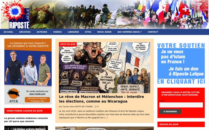 Screenshot of ripostelaique.com