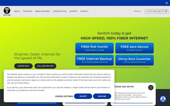 Skärmbild av ripplefiber.com