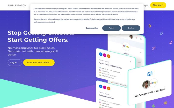 Screenshot of ripplematch.com