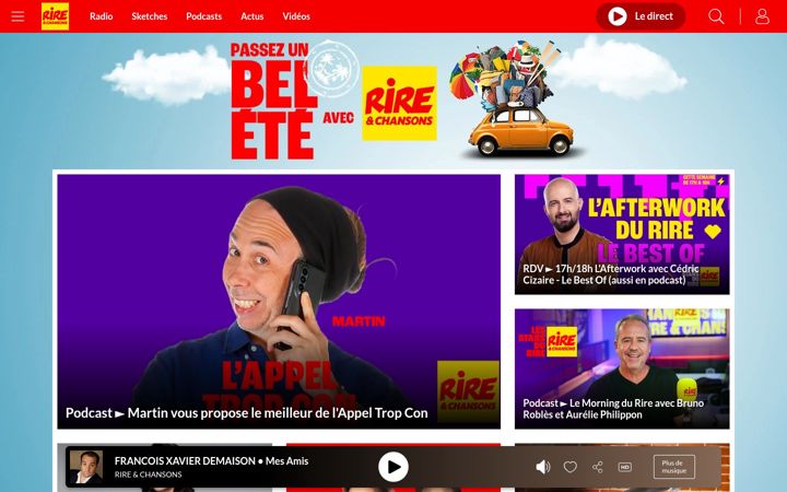 Screenshot of rireetchansons.fr