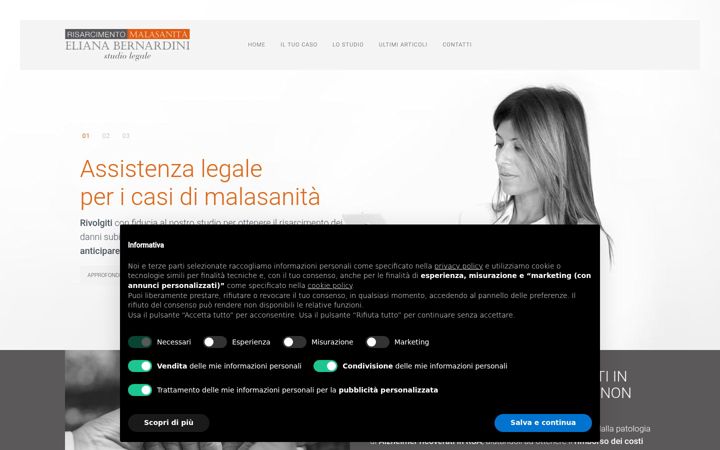 Screenshot ta' risarcimentomalasanita.com